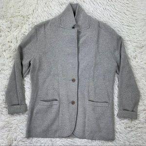 J Crew small grey sweater button front